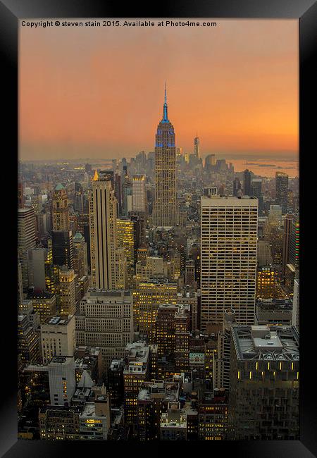  Top of the rock Framed Print by steven stain