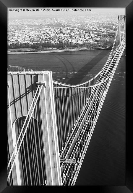  Verrazano Narrows Bridge Framed Print by steven stain