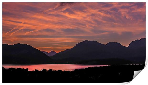 Mountain silhouettes Print by Martin Beerens