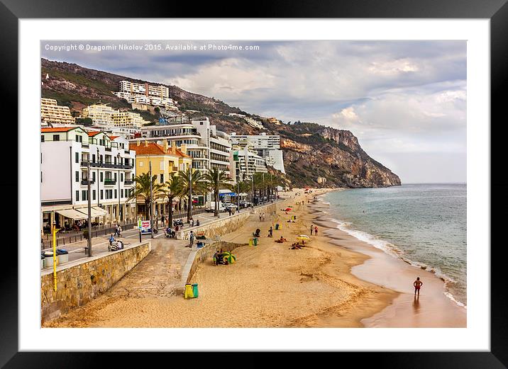 Beach of Sesimbra, Portugal Framed Mounted Print by Dragomir Nikolov