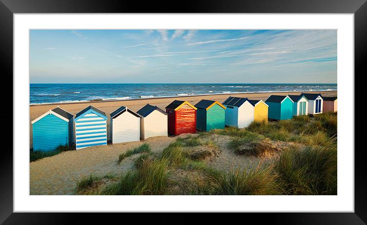  Beach Huts Framed Mounted Print by Ian Merton