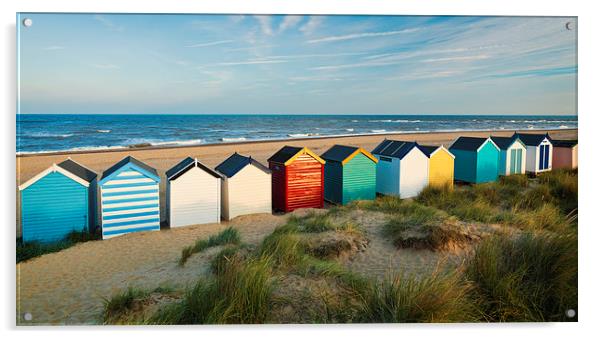  Beach Huts Acrylic by Ian Merton