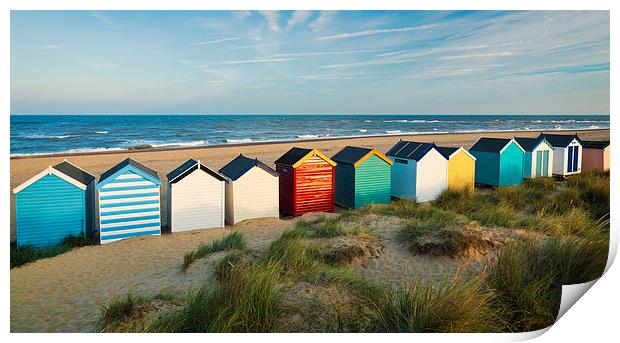  Beach Huts Print by Ian Merton