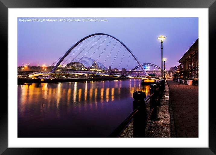  Newcastle Bridges Framed Mounted Print by Reg K Atkinson