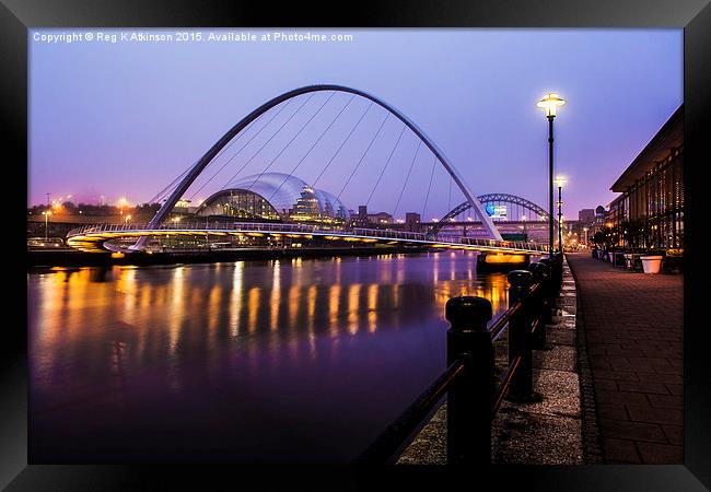  Newcastle Bridges Framed Print by Reg K Atkinson