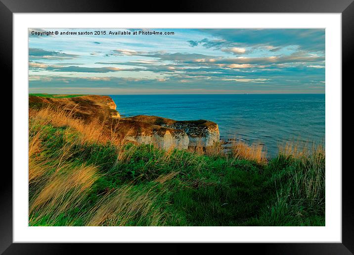  FLAMBOROUGH COAST Framed Mounted Print by andrew saxton