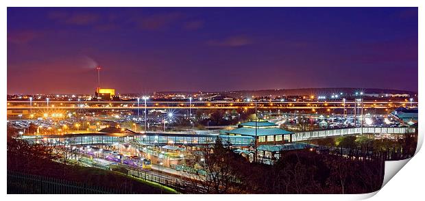 Meadowhall Interchange and Tinsley Viaduct  Print by Darren Galpin