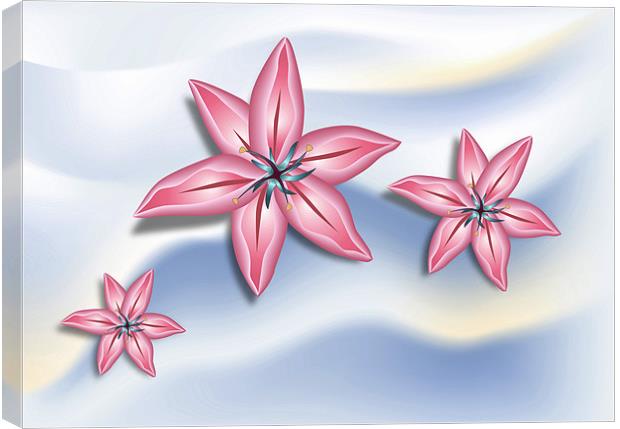 Pink Lilies Canvas Print by Lidiya Drabchuk
