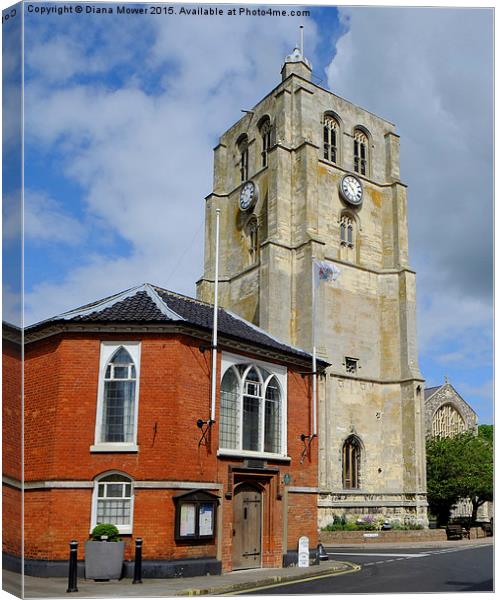 The Bell Tower Beccles  Canvas Print by Diana Mower
