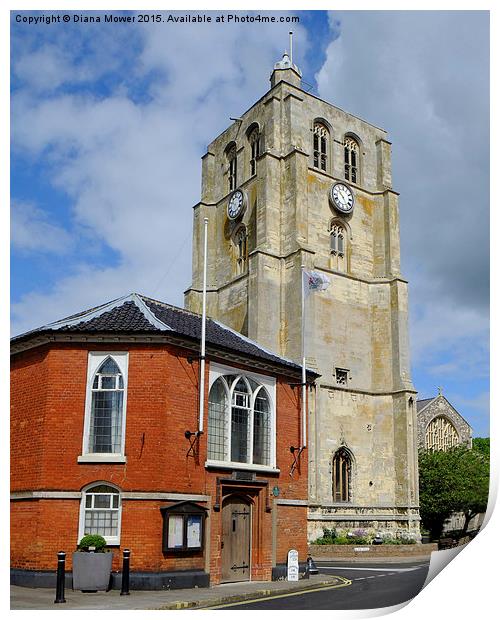 The Bell Tower Beccles  Print by Diana Mower