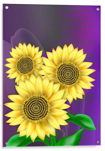 Sunflowers Bright Acrylic by Lidiya Drabchuk