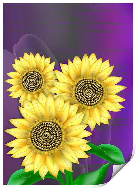 Sunflowers Bright Print by Lidiya Drabchuk