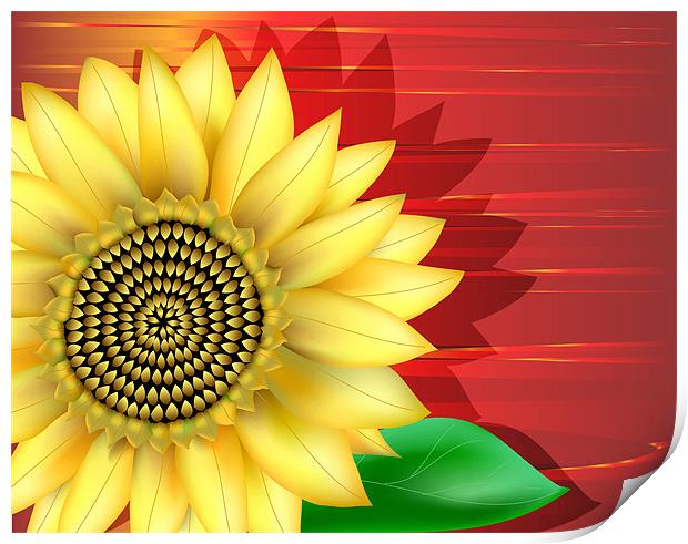 Sunflower Close-up Print by Lidiya Drabchuk
