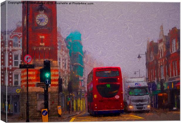 painting of crouch end on a misty autumn monday m Canvas Print by Heaven's Gift xxx68