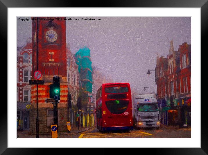  painting of crouch end on a misty autumn monday m Framed Mounted Print by Heaven's Gift xxx68