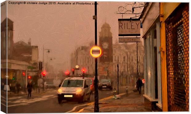  crouch end N8  painting  of a misty  Autumn monda Canvas Print by Heaven's Gift xxx68