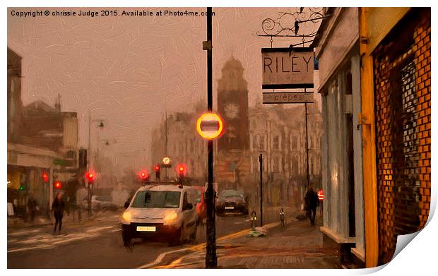  crouch end N8  painting  of a misty  Autumn monda Print by Heaven's Gift xxx68