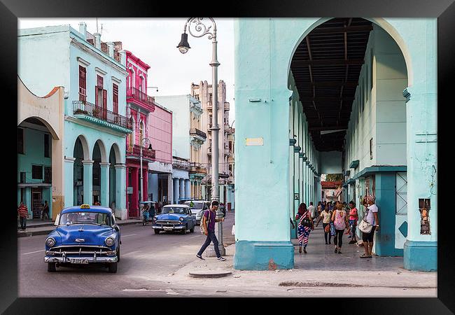 Colourful street scene in Centro Havana Framed Print by Jason Wells