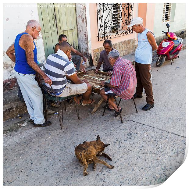 Cuban men playing dominos Print by Jason Wells