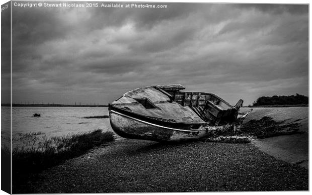 Ship wreck at Riverside Country Park Canvas Print by Stewart Nicolaou