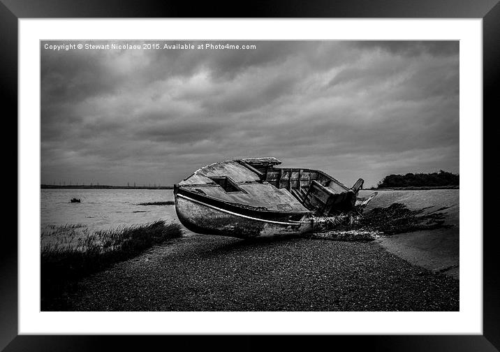 Ship wreck at Riverside Country Park Framed Mounted Print by Stewart Nicolaou
