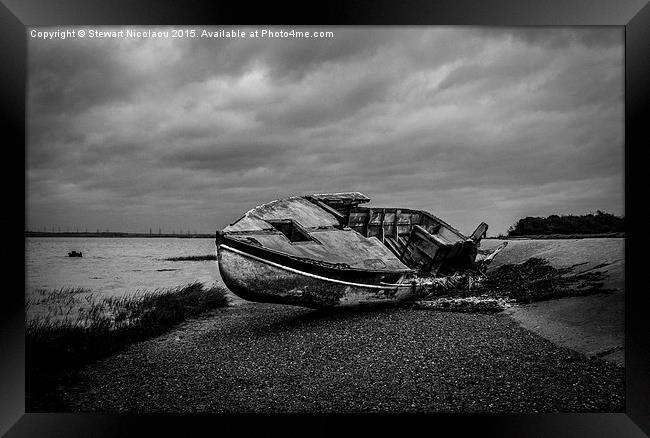 Ship wreck at Riverside Country Park Framed Print by Stewart Nicolaou