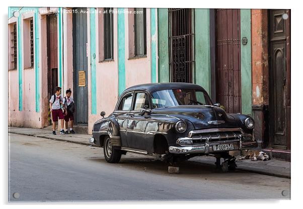 School boys on lunch in Havana Acrylic by Jason Wells