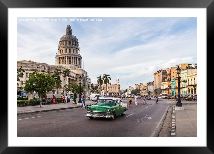 Colours of the Cuban capital Framed Mounted Print by Jason Wells