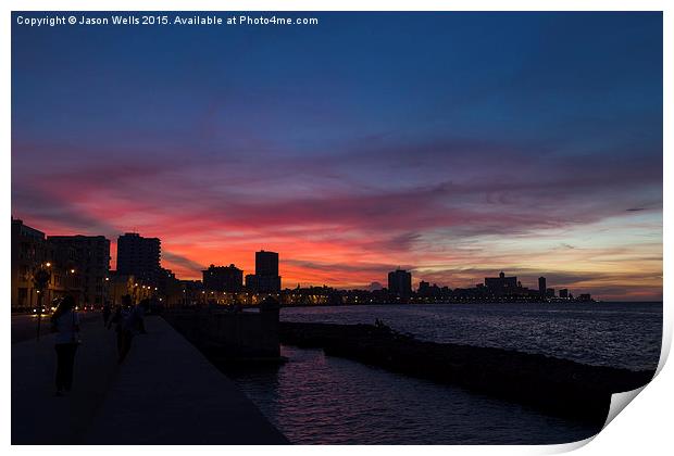 Dusk on the Malecon Print by Jason Wells