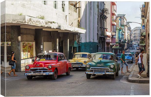 Taxi route in Havana Canvas Print by Jason Wells