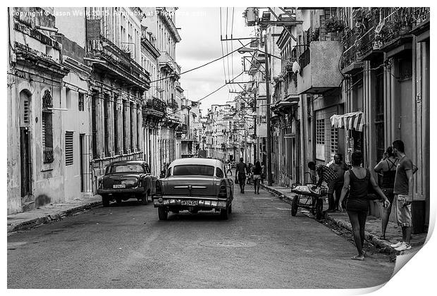 Centro Havana in monochrome Print by Jason Wells