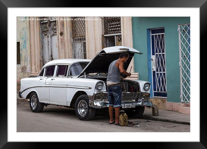 Changing the oil in Centro Havana Framed Mounted Print by Jason Wells
