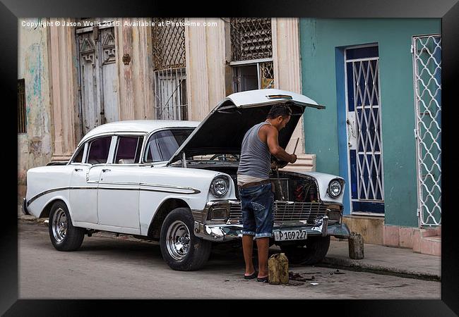 Changing the oil in Centro Havana Framed Print by Jason Wells