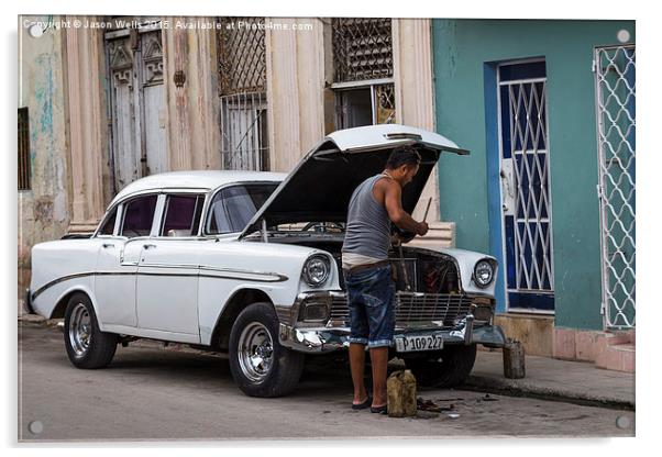 Changing the oil in Centro Havana Acrylic by Jason Wells