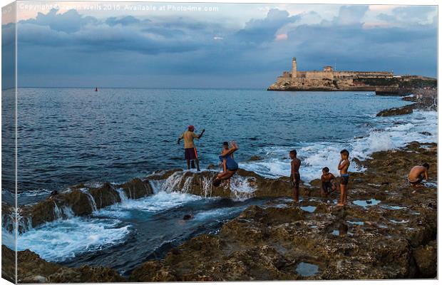 Backflipping off the Malecon Canvas Print by Jason Wells
