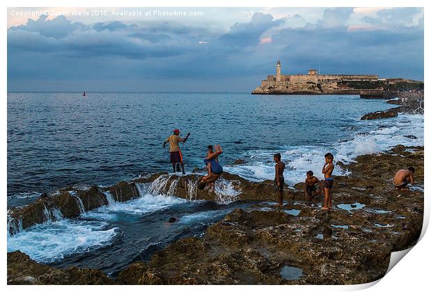 Backflipping off the Malecon Print by Jason Wells