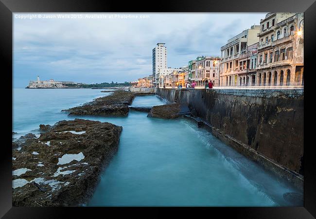 Motion blur of the Malecon Framed Print by Jason Wells