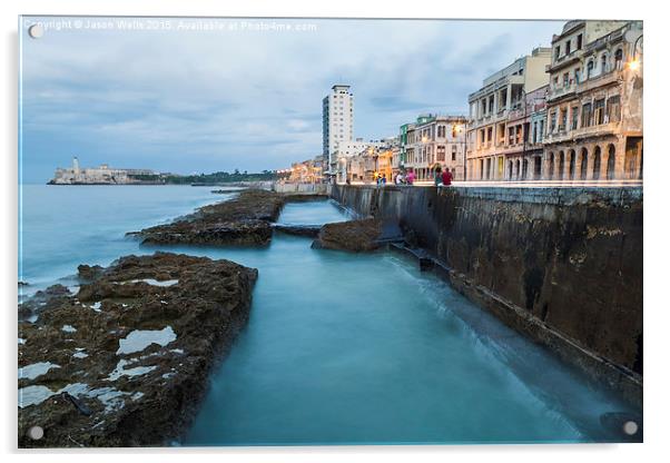 Motion blur of the Malecon Acrylic by Jason Wells