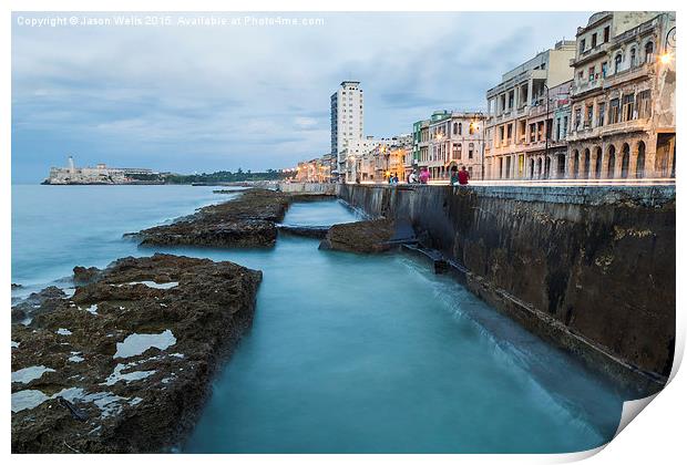 Motion blur of the Malecon Print by Jason Wells