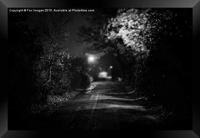  country lane at night Framed Print by Derrick Fox Lomax