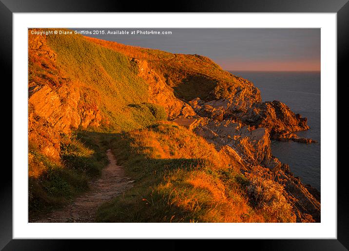  Sunrise glow in Newquay Framed Mounted Print by Diane Griffiths