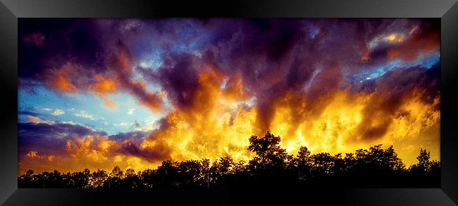  A Sky on Fire Framed Print by peter tachauer