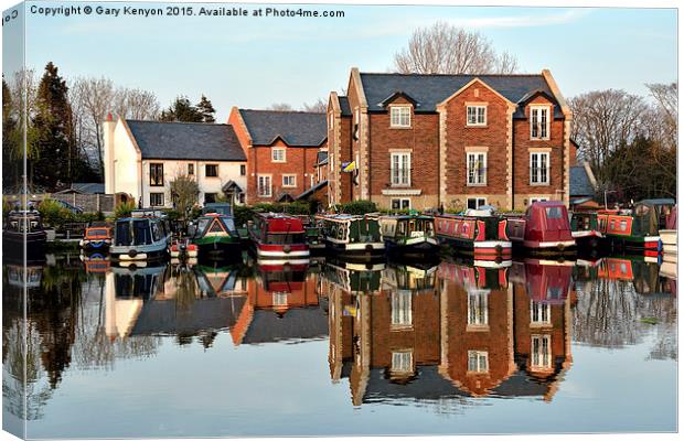 Lancaster Canal Reflections Canvas Print by Gary Kenyon
