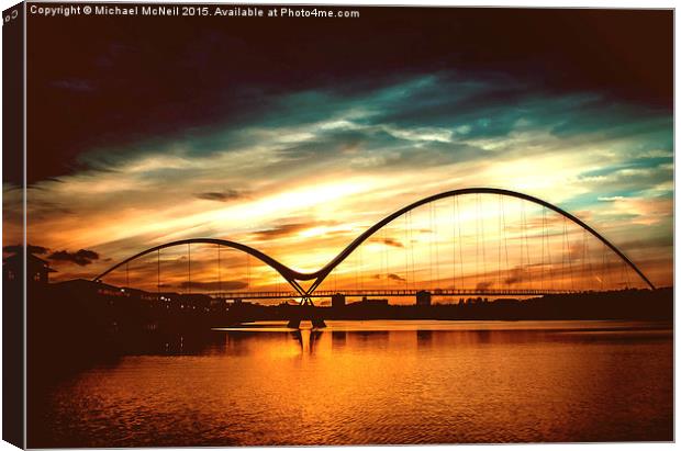  Infinity Bridge Sunset Canvas Print by Michael McNeil