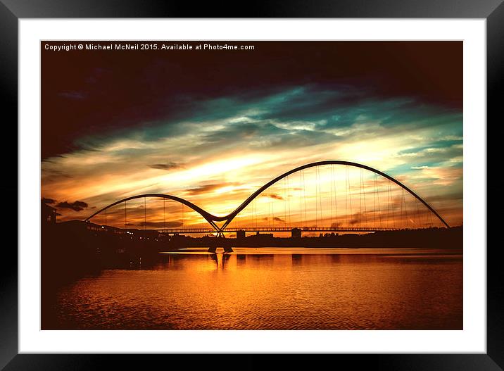 Infinity Bridge Sunset Framed Mounted Print by Michael McNeil