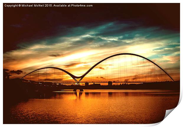  Infinity Bridge Sunset Print by Michael McNeil