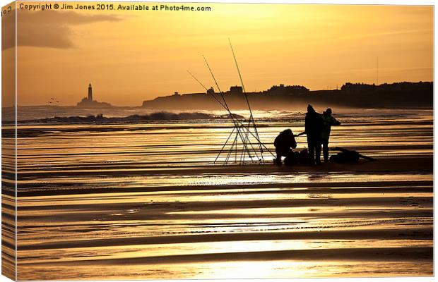  Fishermen at sunrise Canvas Print by Jim Jones
