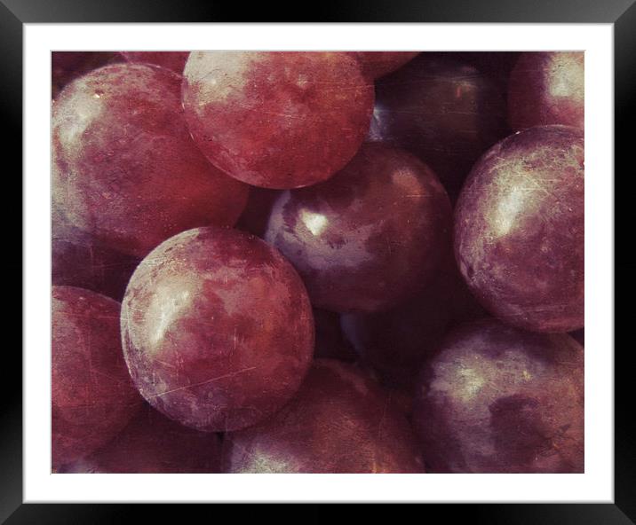  red grapes still life Framed Mounted Print by Heather Newton