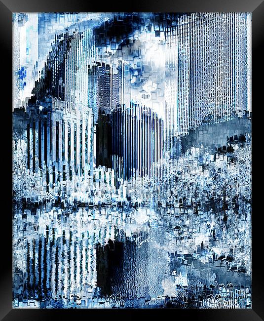 Abstraction city Framed Print by Jean-François Dupuis