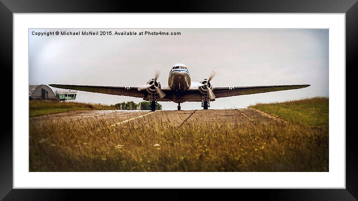  Retro KLM Douglas DC-3 Framed Mounted Print by Michael McNeil